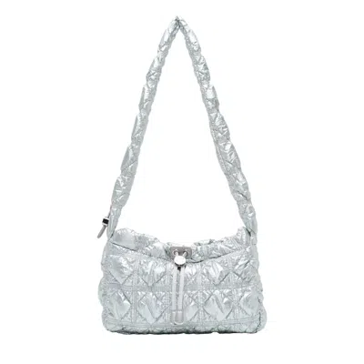 Carlyn Quilted Cross Body Bag In Silver