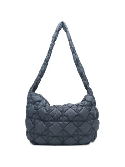 Carlyn Mega Cozy Quilted Shoulder Bag In Gray