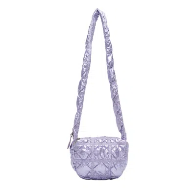 Carlyn Quilted Clutch Bag In Purple