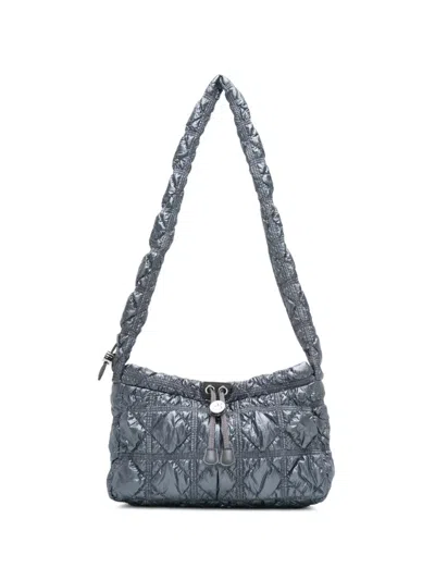 Carlyn Quilted Cross Body Bag In Gray