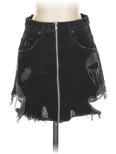 Pre-owned Carmar Denim Skirt In Black