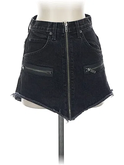 Pre-owned Carmar Denim Skirt In Black