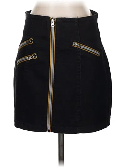 Pre-owned Carmar Denim Skirt In Black