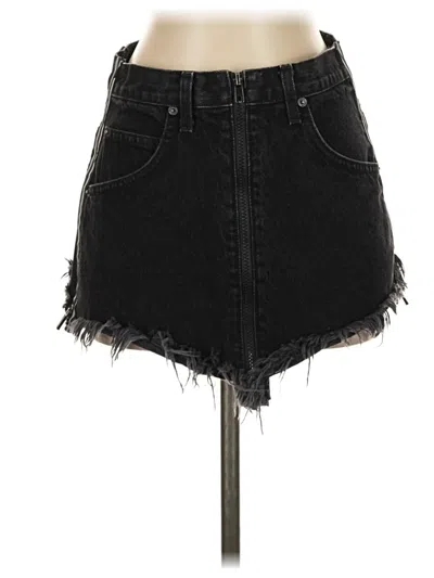 Pre-owned Carmar Denim Skirt In Black