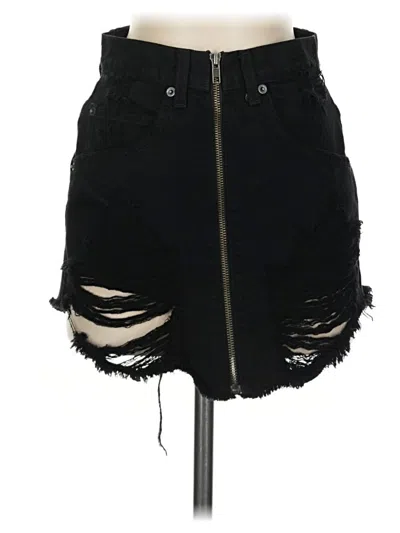 Pre-owned Carmar Denim Skirt In Black