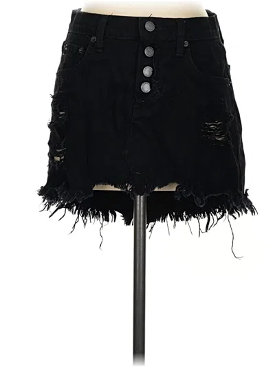 Pre-owned Carmar Denim Skirt In Black