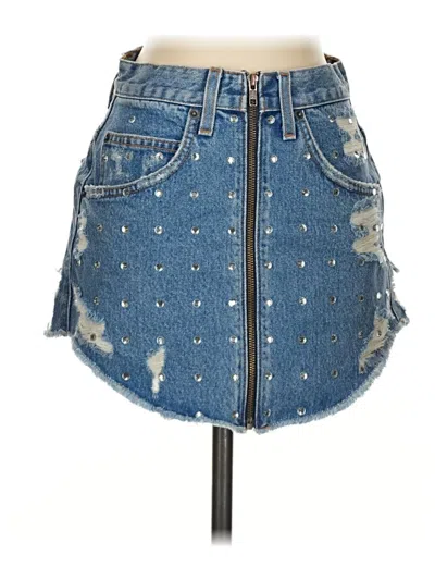 Pre-owned Carmar Denim Skirt In Blue