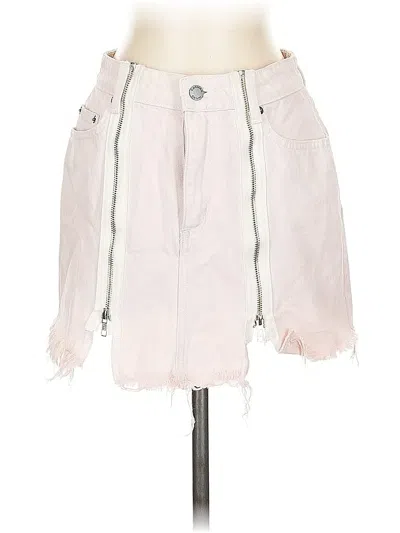 Pre-owned Carmar Denim Skirt In White