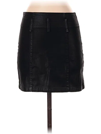 Pre-owned Carmar Faux Leather Skirt In Black