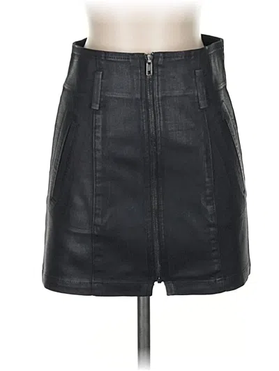 Pre-owned Carmar Faux Leather Skirt In Black