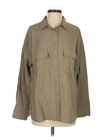 Pre-owned Carmar Long Sleeve Blouse In Tan