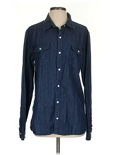 Pre-owned Carmar Long Sleeve Button Down Shirt In Blue