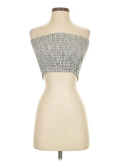 Pre-owned Carmar Sleeveless Top Silver Strapless Neckline Tops