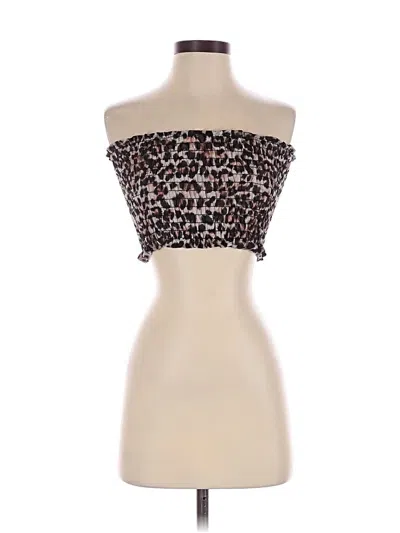 Pre-owned Carmar Tube Top Tan Strapless Neckline Tops In Brown