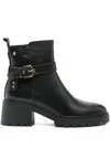 Carmela 60mm Crocodile-effect Boots In Black
