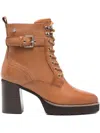 Carmela 80mm Lace-up Boots In Brown