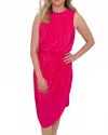 Carmela Grace Pleated Dress In Magenta In Blue