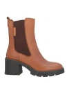 Carmela Woman Ankle Boots Tan Size 9 Leather In Brown