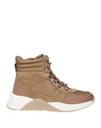 Carmela Woman Sneakers Bronze Size 9 Leather, Textile Fibers In Yellow