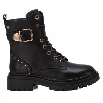 Carmela Women's Casual Leather Combat Booties In Black In Multi