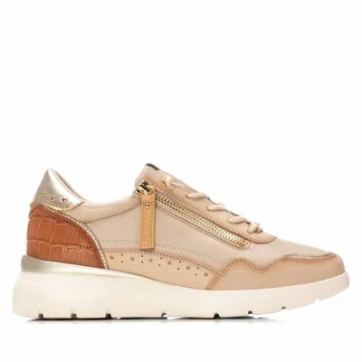 Carmela Women's Leather Casual Slip On Sneakers In Beige In Neutral