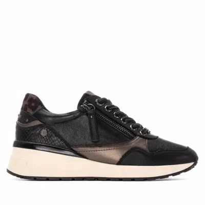 Carmela Women's Leather Wedge Lace-up Sneakers In Black