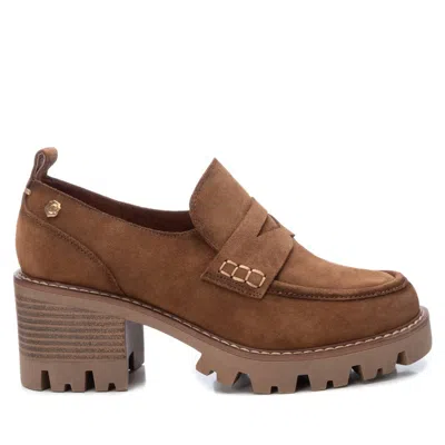 Carmela Xti  Women's Suede Heeled Moccasins 161109 - Brown