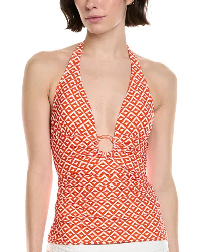 Carmen Marc Valvo 2pc Tankini Set In Red