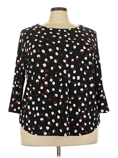 Pre-owned Carmen Marc Valvo 3/4 Sleeve T-shirt In Black