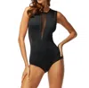 Carmen Marc Valvo Aloha Sunrise Sleeveless One Piece Swimsuit In Cmv Black In Black