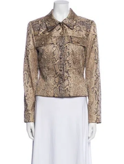 Pre-owned Carmen Marc Valvo Animal Print Jacket In Multi