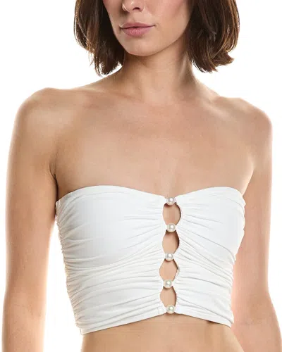 Carmen Marc Valvo Bandeau Draped Top In White