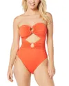 Carmen Marc Valvo Women's Convertible Bandeau One-piece Swimsuit In Red