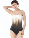 Carmen Marc Valvo Bandeau One Piece Swimsuit In Black