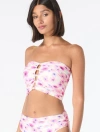 Carmen Marc Valvo Womens Bandeau Shirred Top Bikini Bottoms