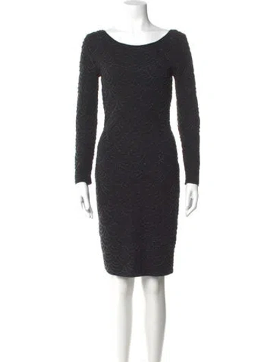 Pre-owned Carmen Marc Valvo Bateau Neckline Mini Dress In Multi