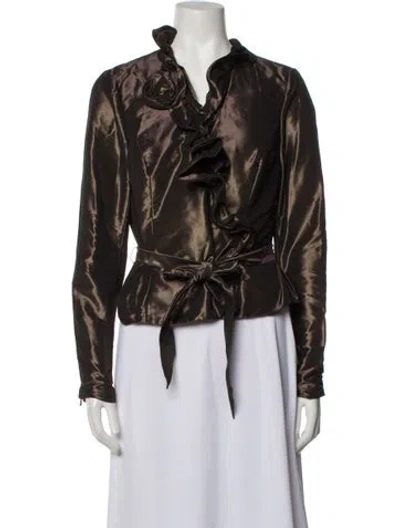 Pre-owned Carmen Marc Valvo Biker Jacket