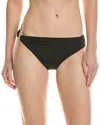 Carmen Marc Valvo Side Ring Bikini Swim Bottom In Black