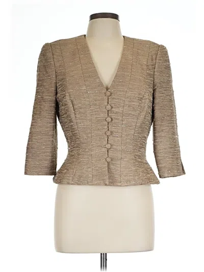 Pre-owned Carmen Marc Valvo Blazer Jacket In Gold