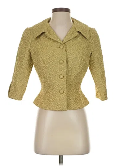 Pre-owned Carmen Marc Valvo Blazer Jacket In Gold