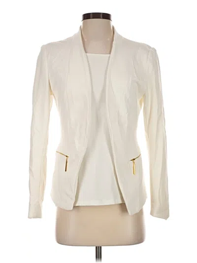 Pre-owned Carmen Marc Valvo Blazer Jacket In Ivory