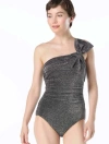 Carmen Marc Valvo Bow Underwire One Piece Swimsuit In Black