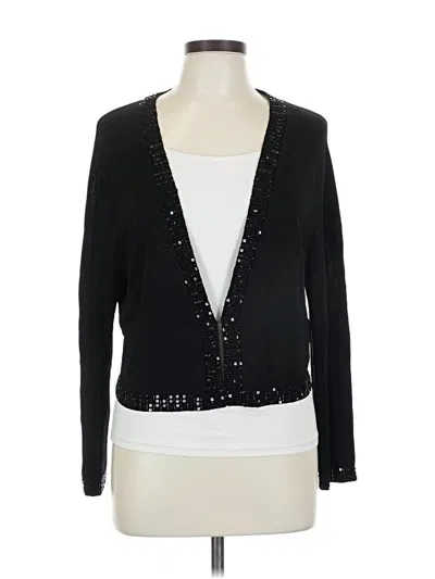 Pre-owned Carmen Marc Valvo Cardigan Sweater In Black