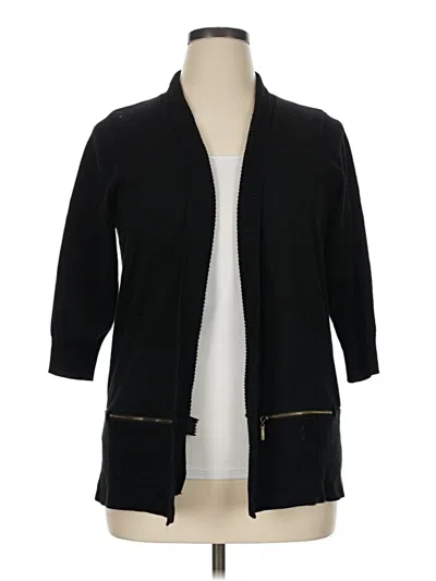 Pre-owned Carmen Marc Valvo Cardigan Sweater In Black
