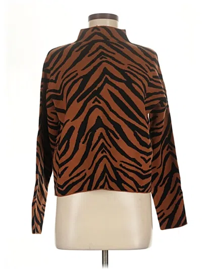 Pre-owned Carmen Marc Valvo Cardigan Sweater In Brown