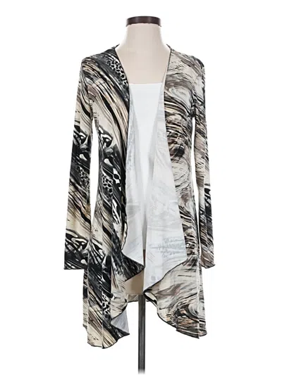 Pre-owned Carmen Marc Valvo Cardigan Sweater In Gray