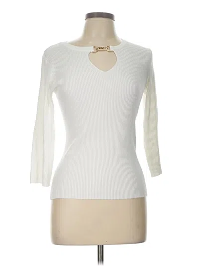 Pre-owned Carmen Marc Valvo Cardigan Sweater In Ivory