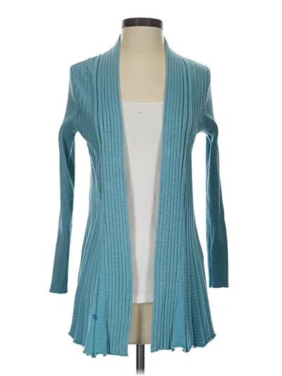 Pre-owned Carmen Marc Valvo Cardigan Sweater In Teal