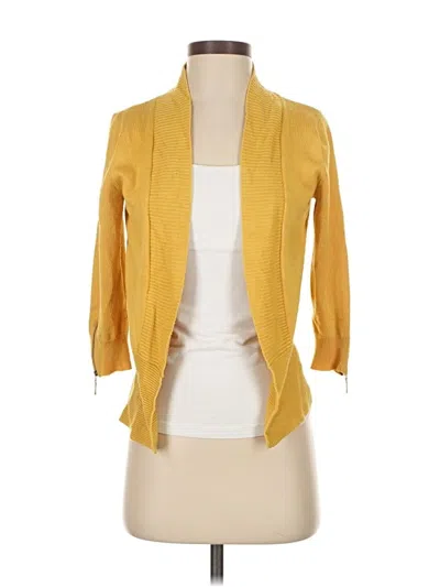Pre-owned Carmen Marc Valvo Cardigan Sweater In Yellow