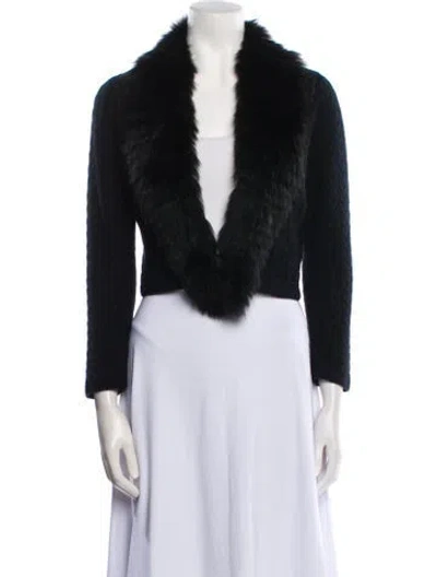 Pre-owned Carmen Marc Valvo Cashmere Evening Jacket In Black